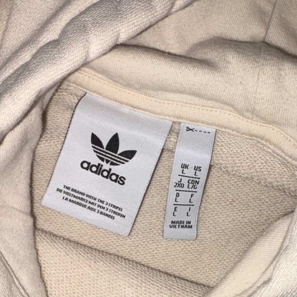 Adidas Men's Cream Hoodie with Black Accents - Picture 4 of 9